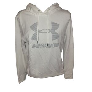 Under Armour Women's White Pullover Hoodie With Logo Front Size M